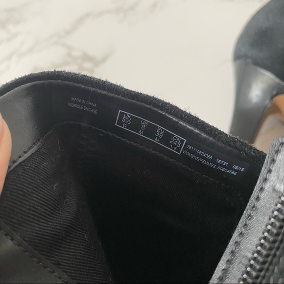 Clarks | Black Suede Heel Booties - Picture 11 of 12